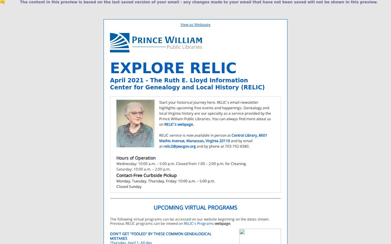 Dale City city directory RELIC holdings guidance