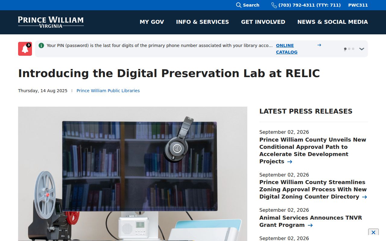 Dale City city directory preservation at RELIC Digital Preservation Lab
