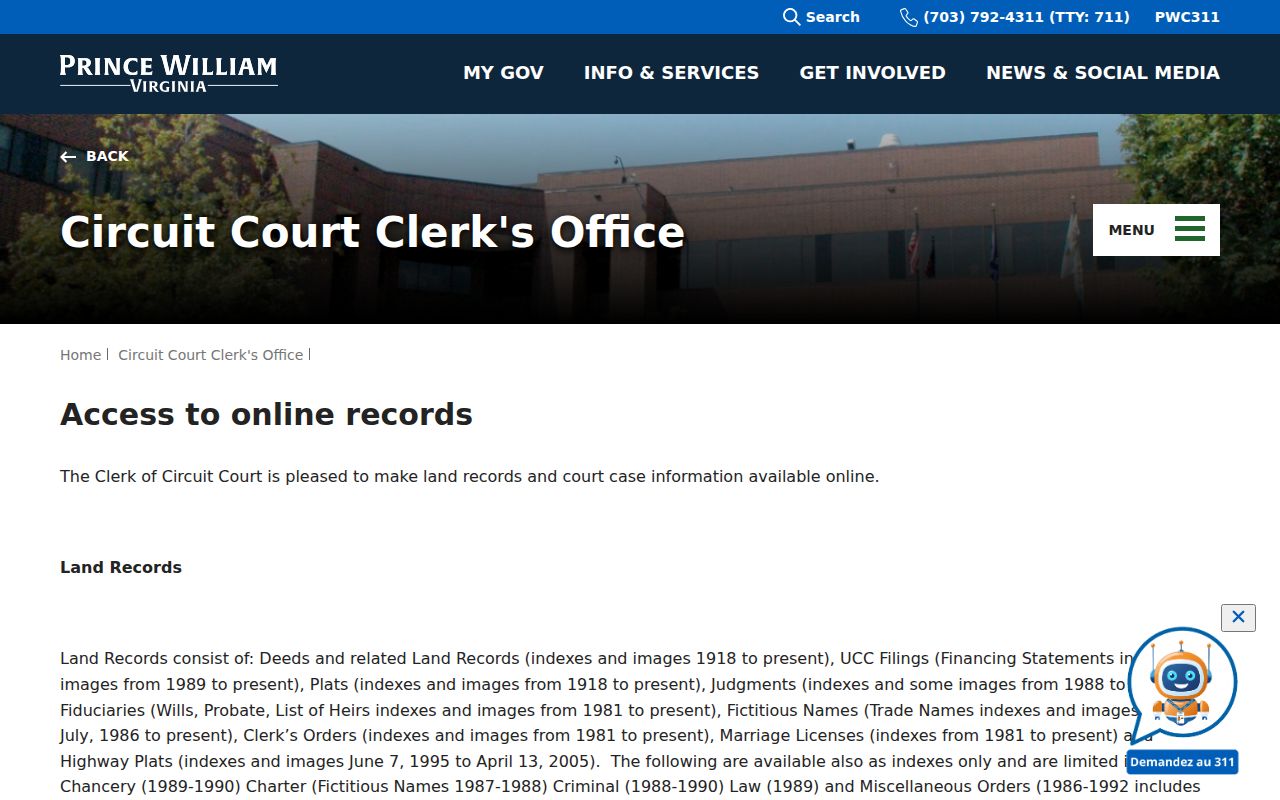 Dale City residents directory Prince William County online records coverage